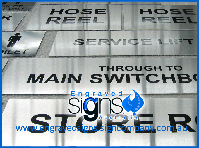 Through to Main Switchboard Sign, Hose Reel Sign, Service Lift Sign and other building room name signs